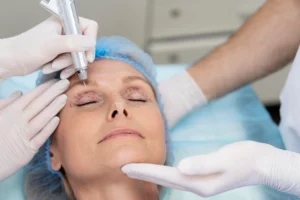 close up woman plastic surgery