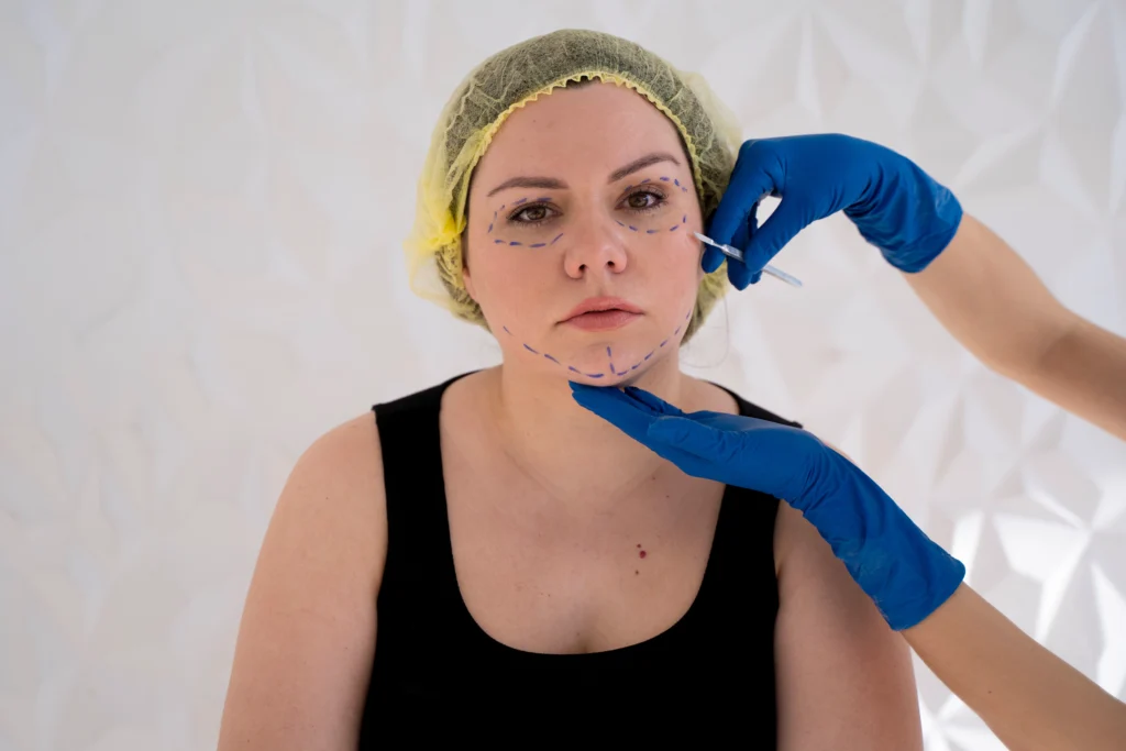 front view hands giving injection young woman