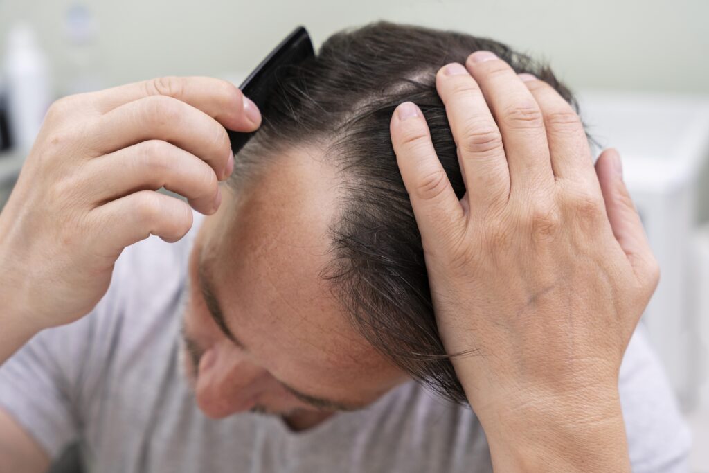 mature man having balding problems 1
