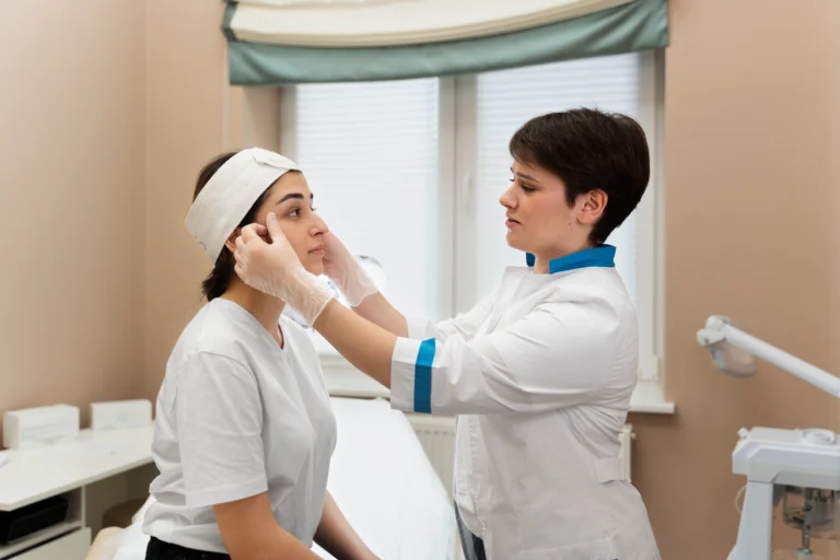 person getting micro needling beauty treatment