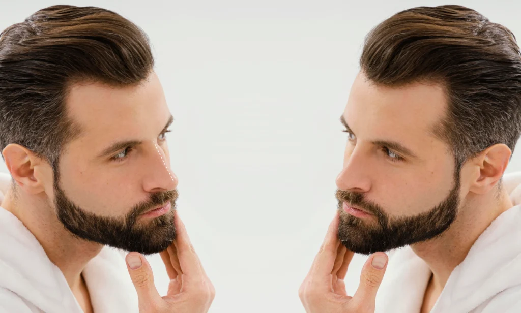 side view man before after surgery