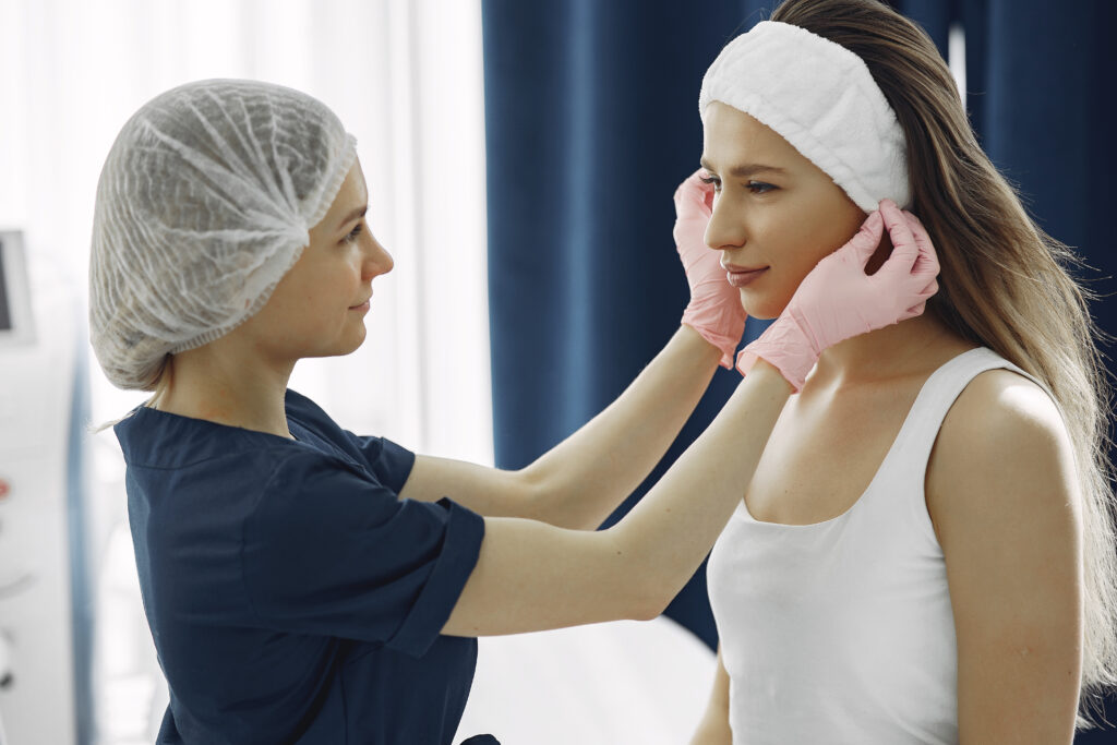 woman with doctor cosmetology studio 1