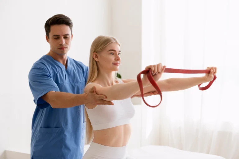 nurse with patient osteopathy session