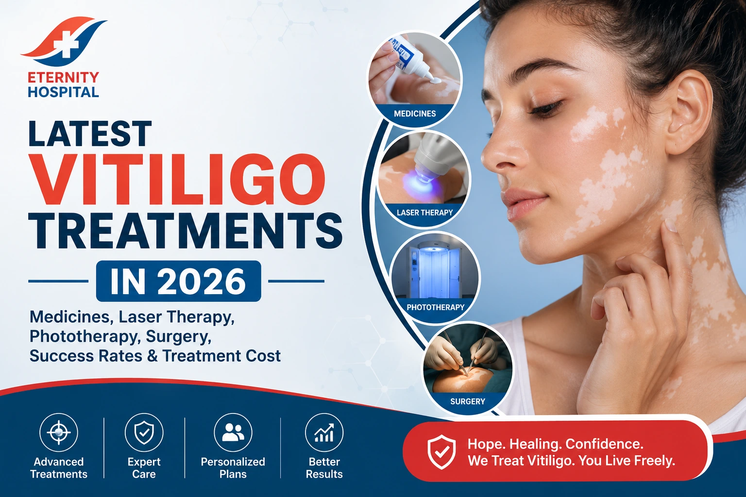 Latest Vitiligo Treatments in 2026: Medicines, Laser Therapy, Phototherapy, Surgery, Success Rates & Treatment Cost